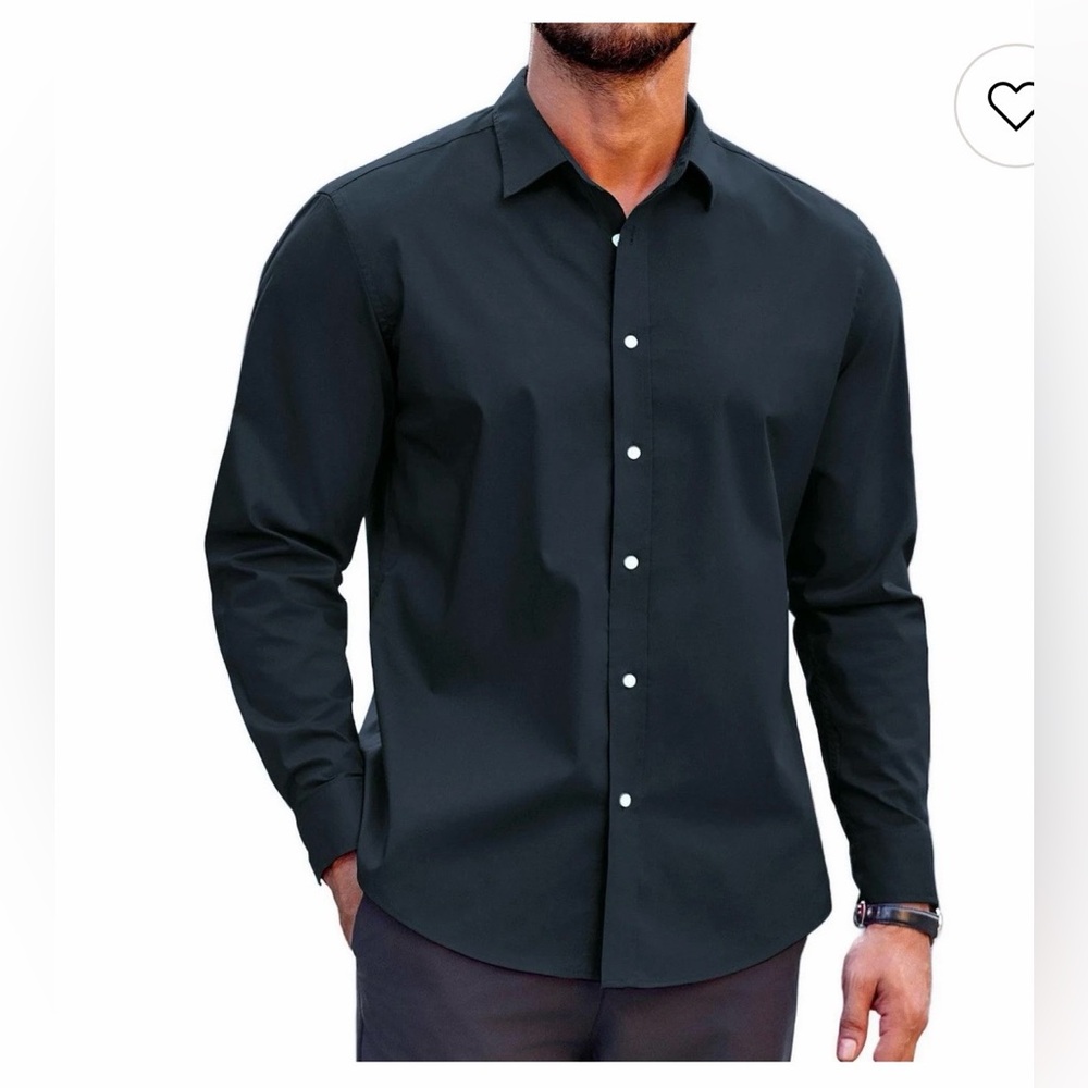 NWT COOFANDY Men's Classic fit long sleeve button down Shirt size XL